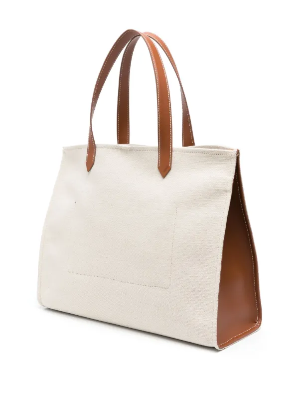 【BALMAIN】B-Army leather-trimmed canvas tote bag Balmain B Army Medium Shopper Tote Bag in Suede | Neiman Marcus