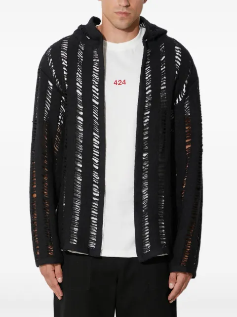 424 Hoodie mit Lochstrickmuster
