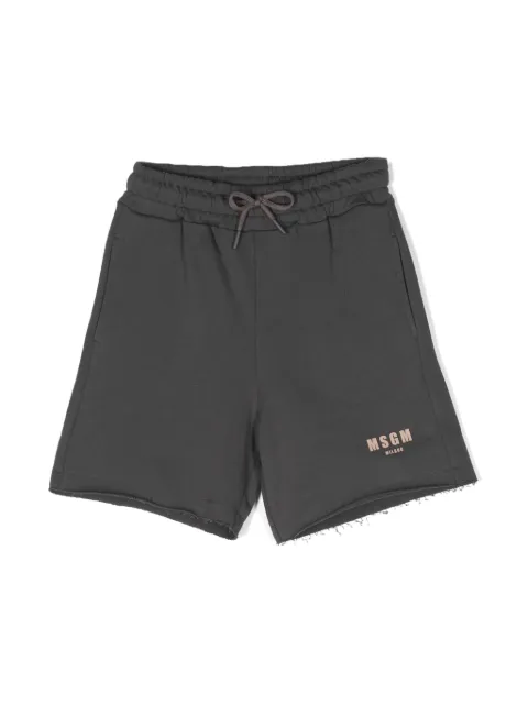 MSGM Kids distressed finish cotton shorts