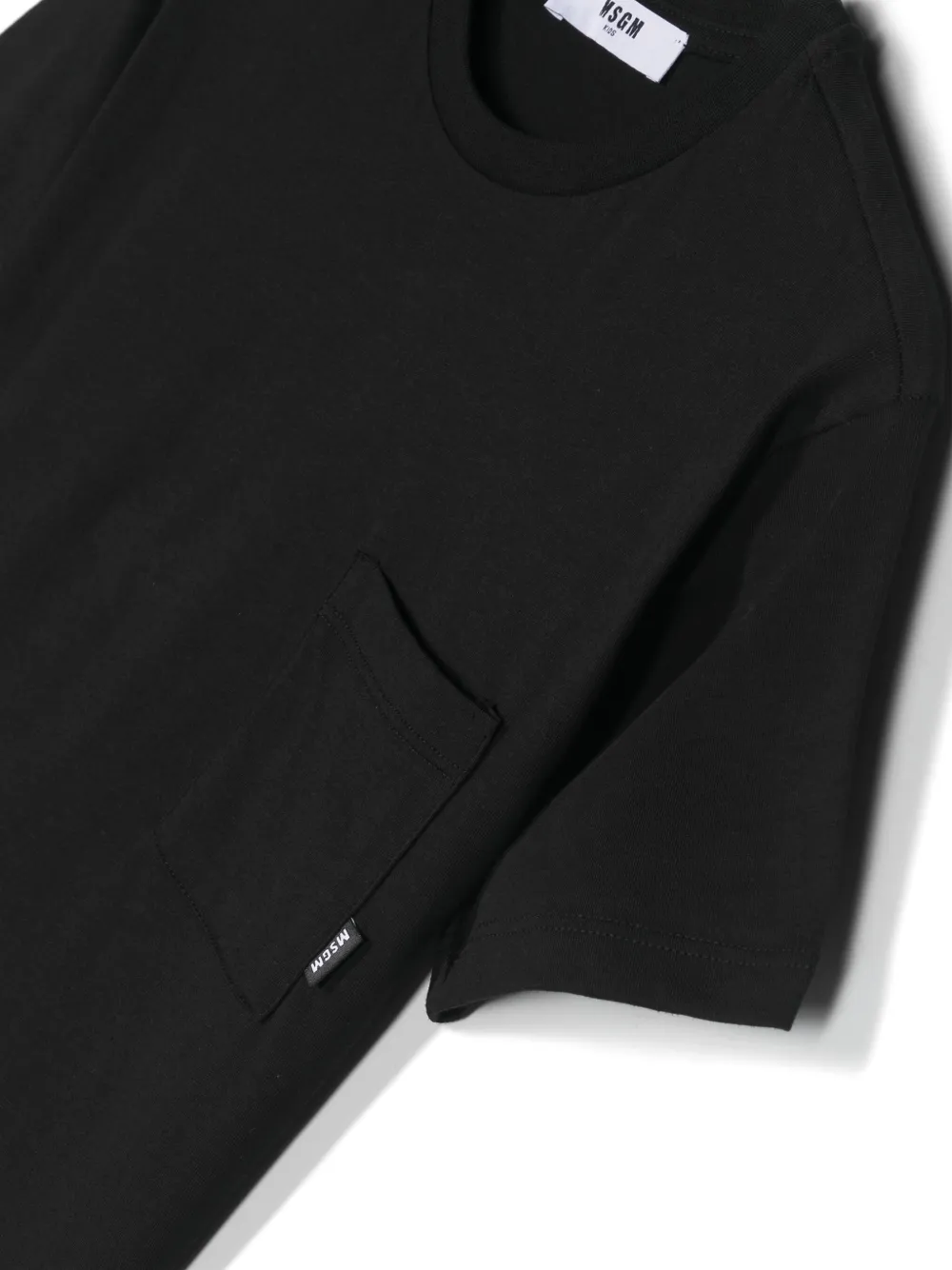 Shop Msgm Patch-pocket Cotton T-shirt In Black