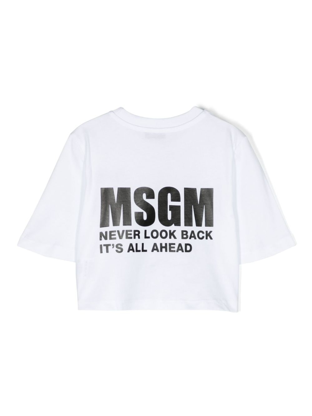 MSGM Kids Cropped T-shirt met logoprint - Wit