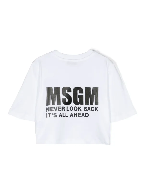 MSGM Kids logo-print Cropped T-shirt - Farfetch