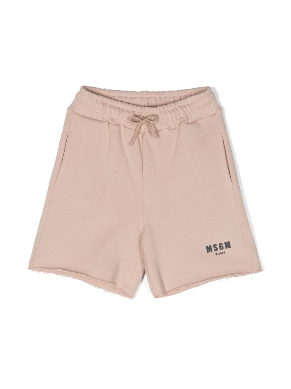 MSGM Kids distressed finish cotton shorts - Brown