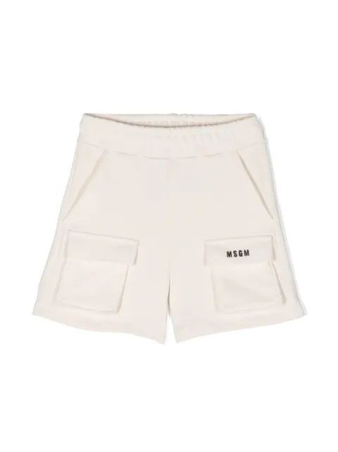 MSGM Kids embroidered-logo cargo shorts