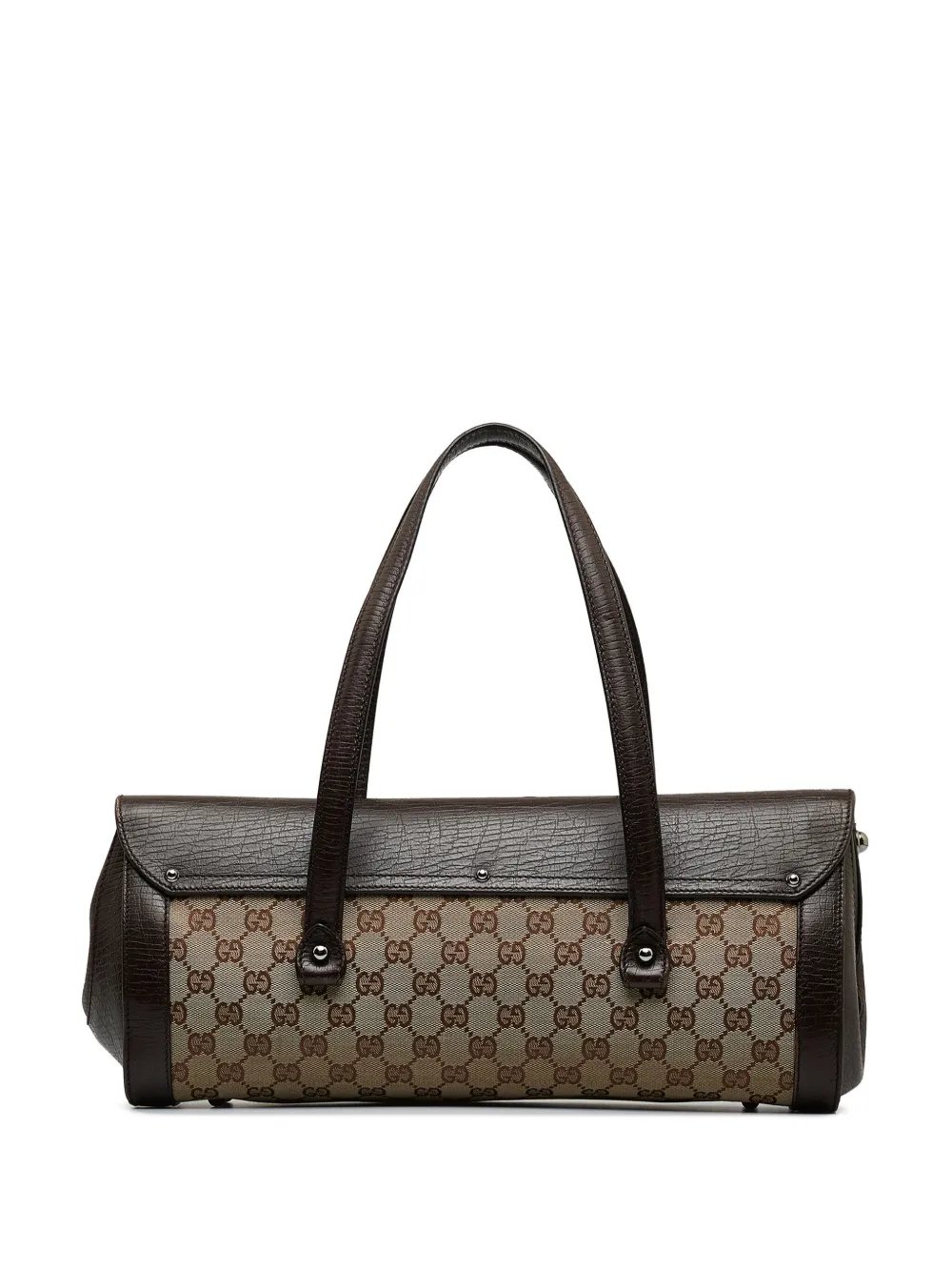 Gucci Pre-Owned 2000-2015 Gucci GG Canvas Bamboo Bullet Shoulder Bag - Bruin