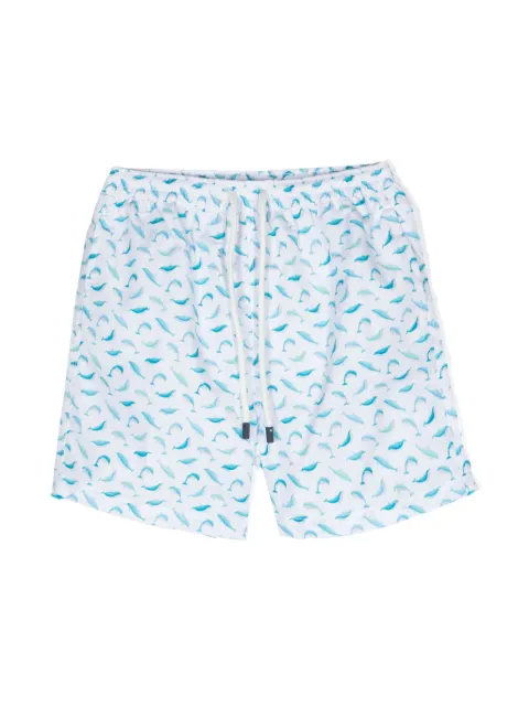 FEDELI Kids graphic-print drawstring-waistband swim shorts