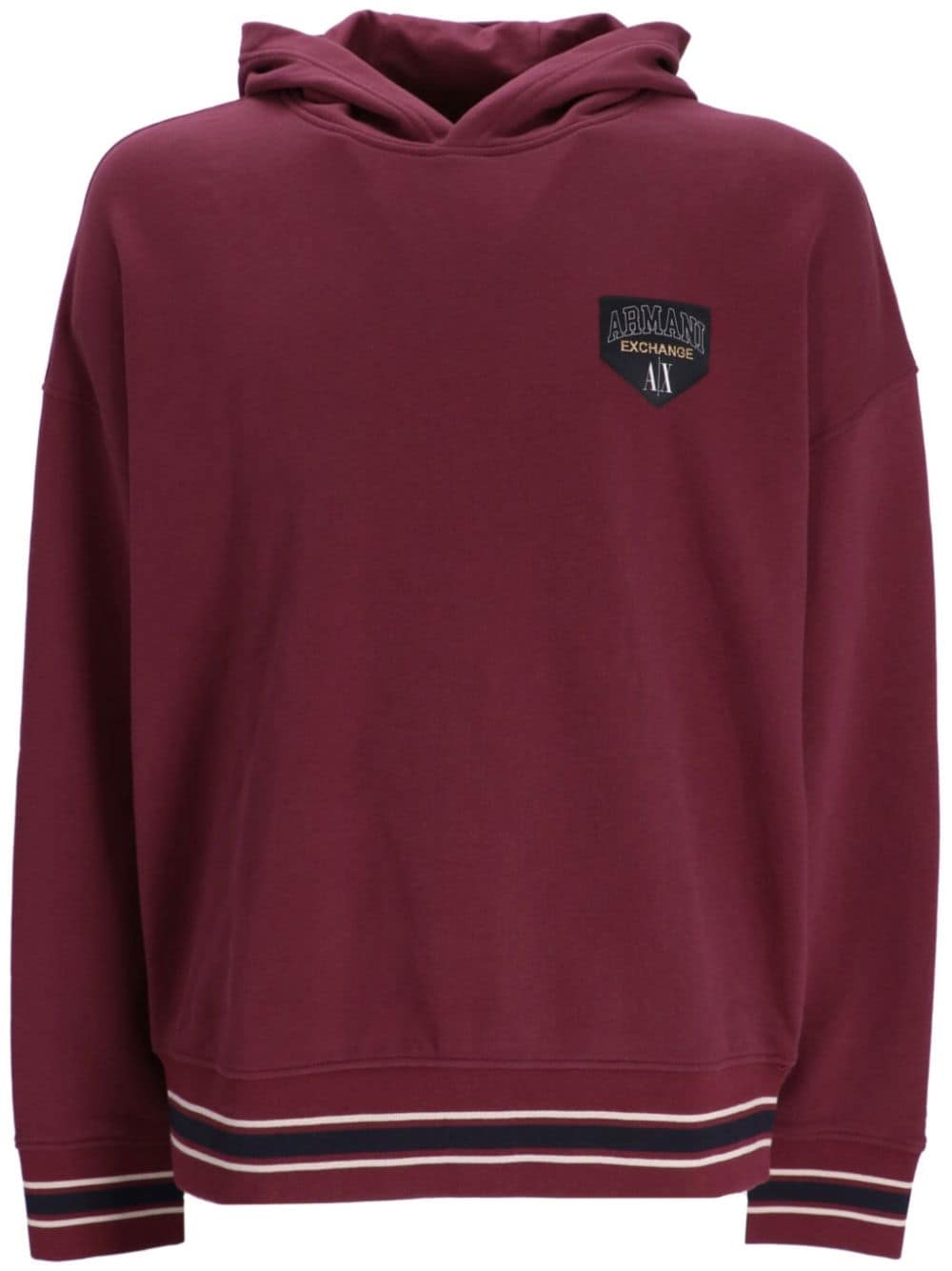 Armani Exchange Jersey hoodie met logopatch Rood