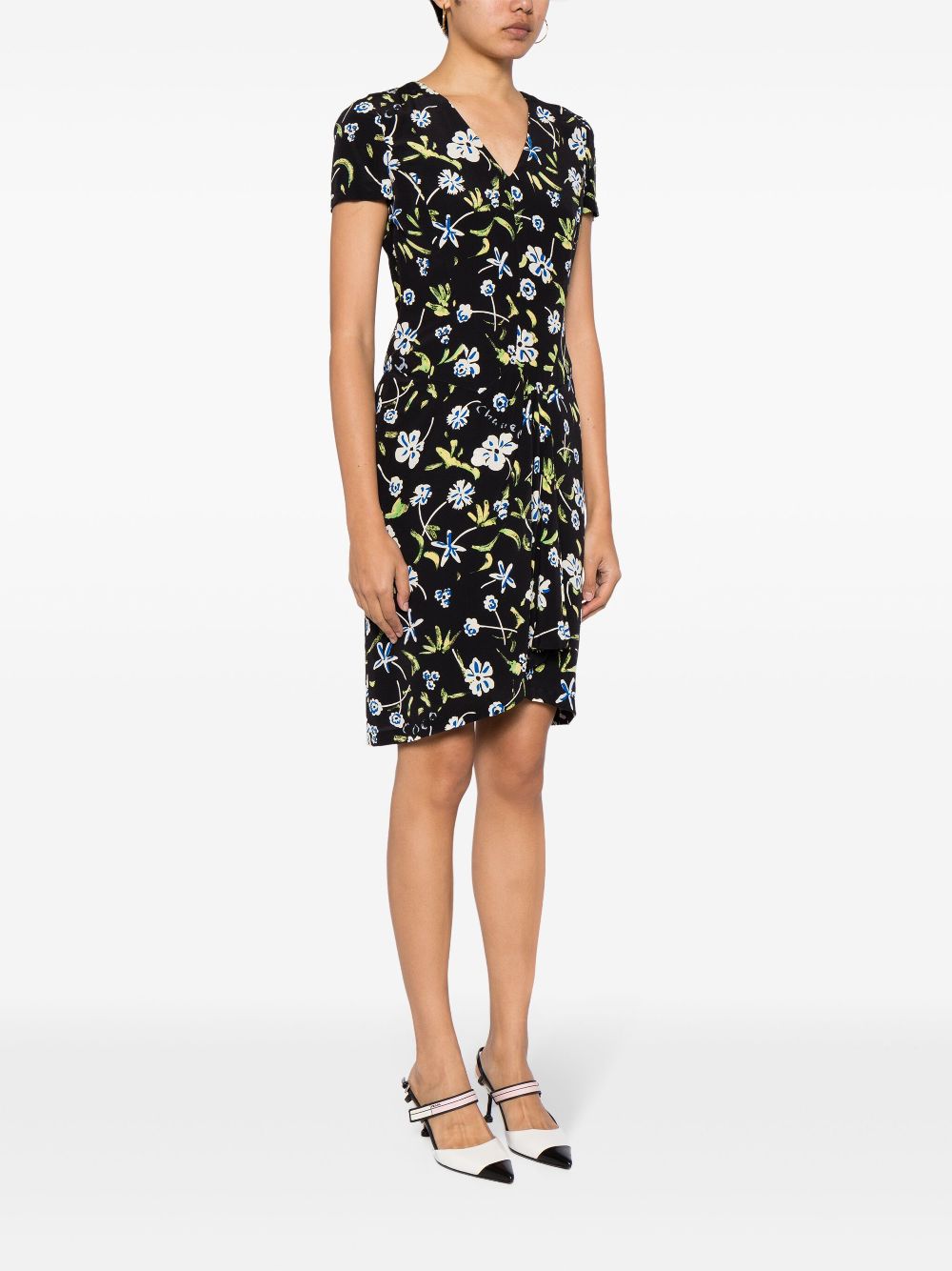 CHANEL 1997 floral-print silk minidress Women