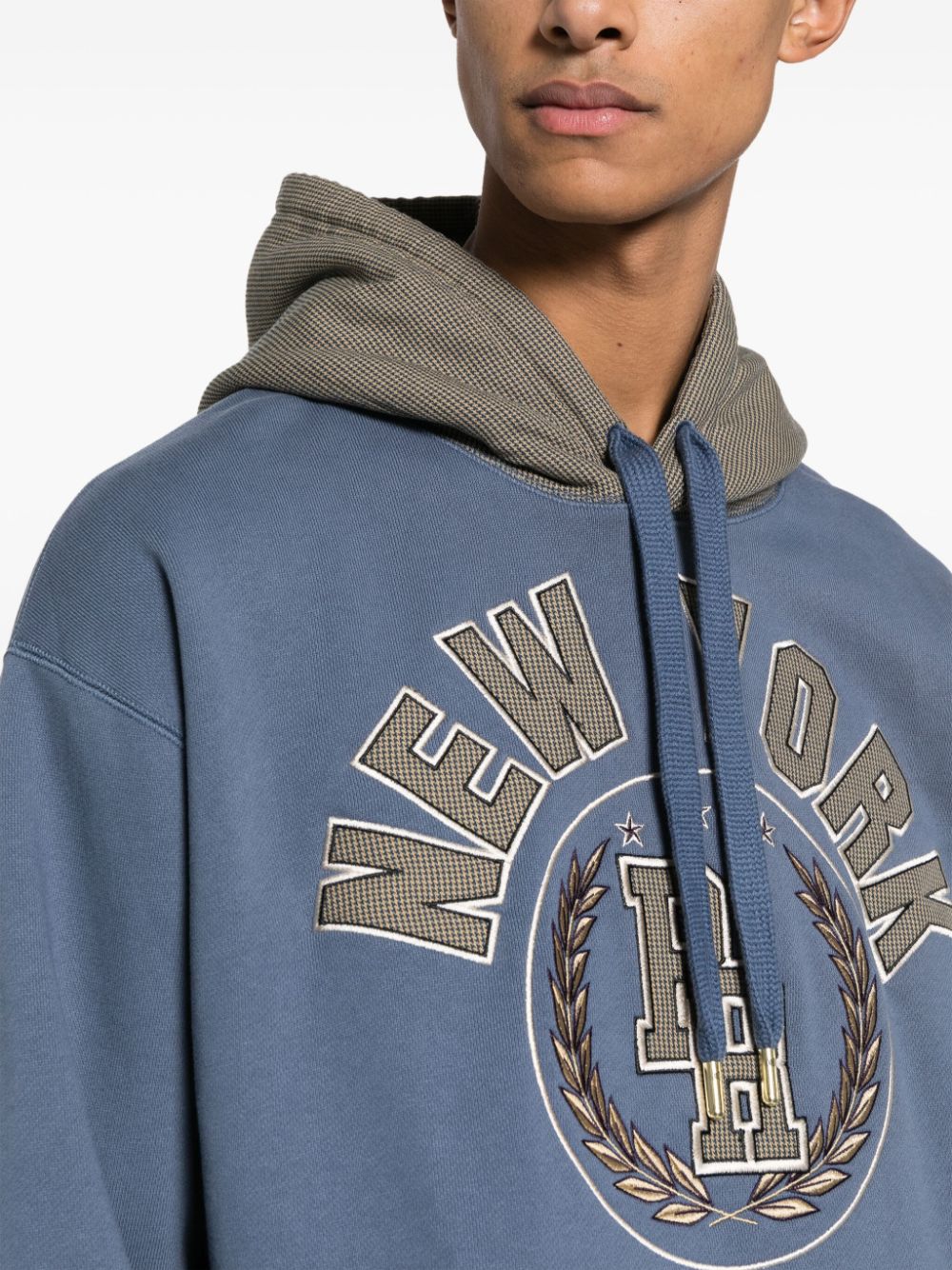 Shop Puma X Rhuigi Appliqué-detail Cotton Hoodie In Blau