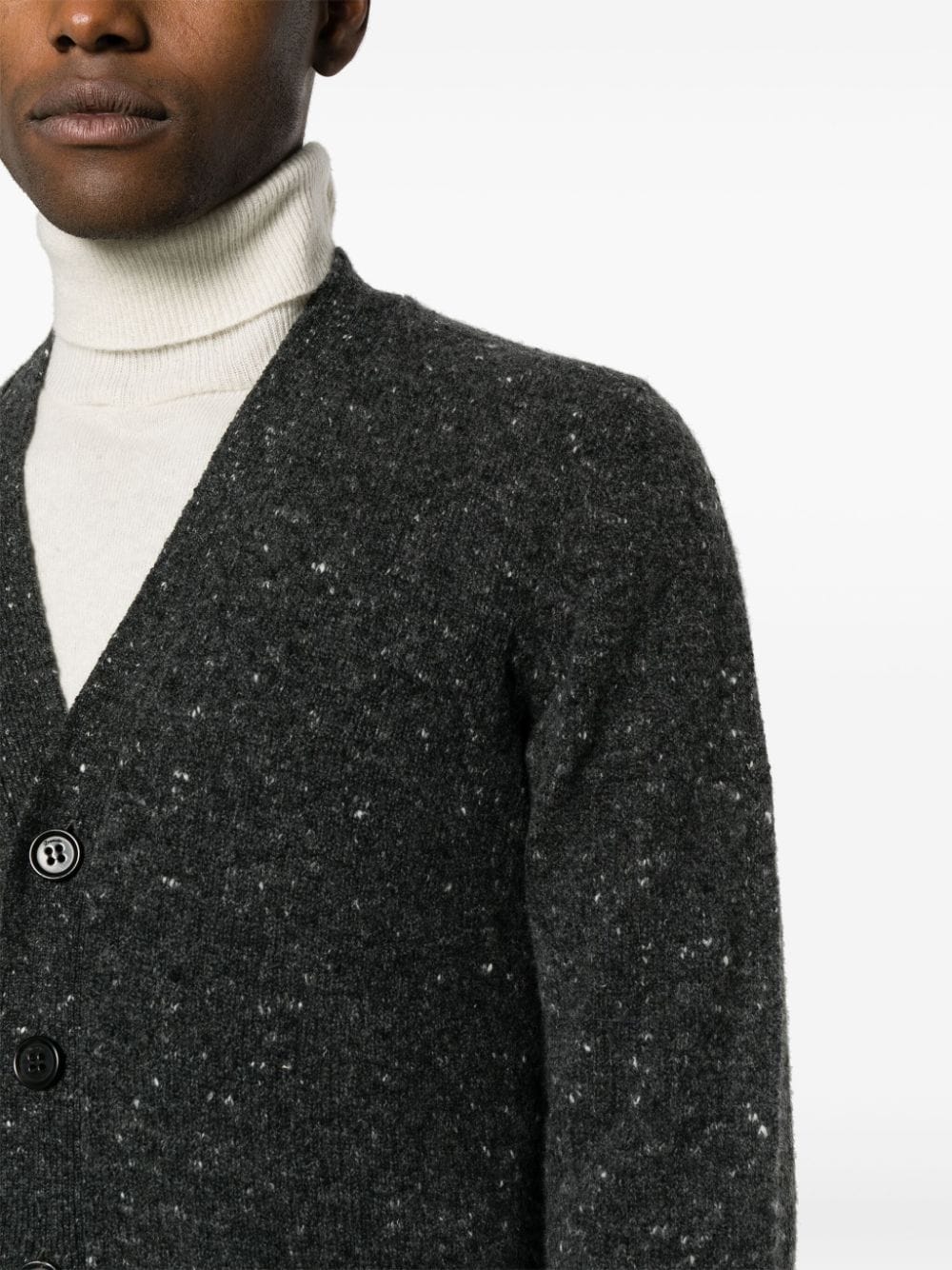 Shop Drumohr V-neck Button-up Cardigan In Grey