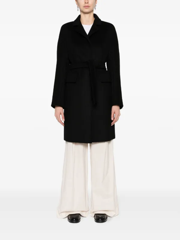 【関税込み】Max Mara ブラック Bingo コート Max Mara Bingo Belted camel-hair Coat | Black | FARFETCH