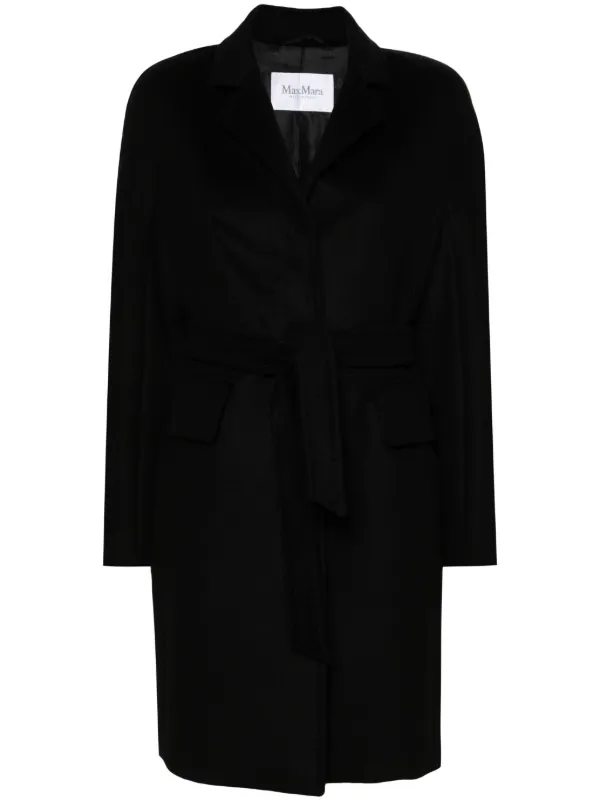 【関税込み】Max Mara ブラック Bingo コート Max Mara Bingo Belted camel-hair Coat | Black | FARFETCH