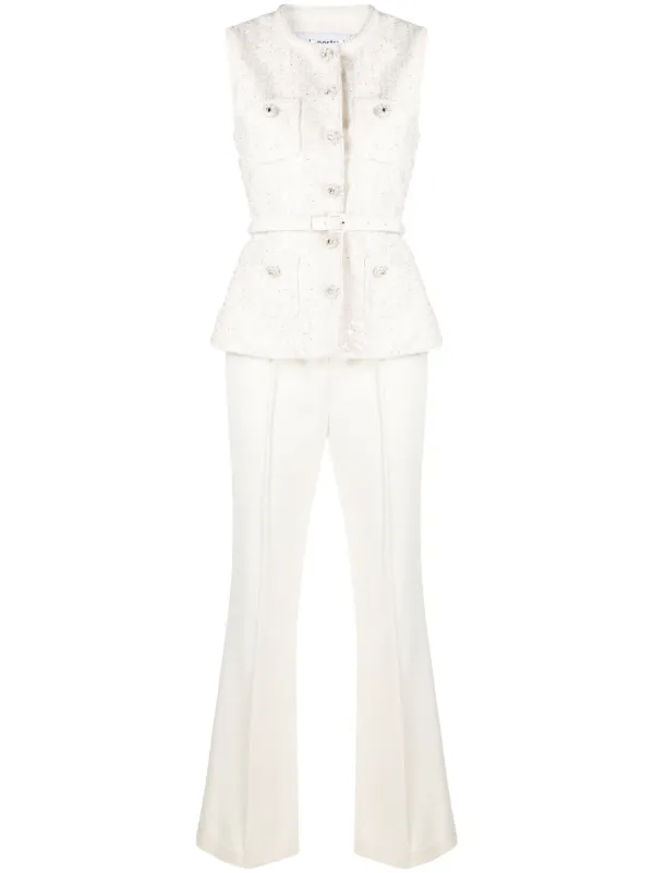 Self portrait white store jumpsuit