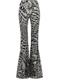 Mugler star-print mesh flared trousers - Black