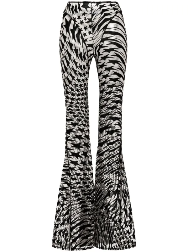 White mesh deals flare pants