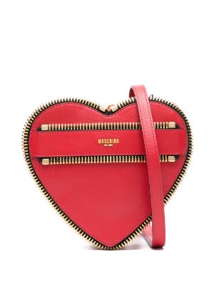 Moschino heart shaped zip detailing Clutch Bag Farfetch