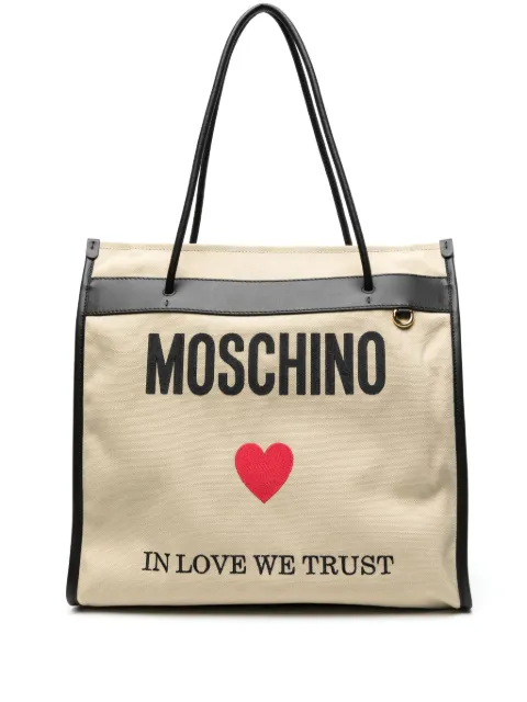 Moschino Shopper aus Canvas mit Logo-Print