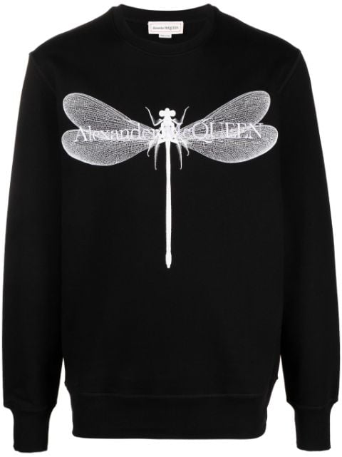 Alexander McQueen dragonfly-print cotton sweatshirt