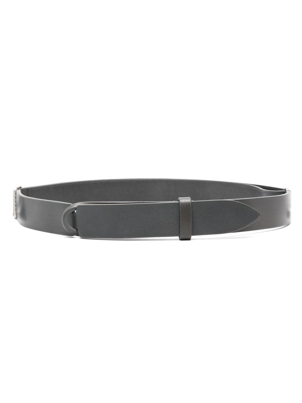 Orciani No-buckle Leather Belt In Grau