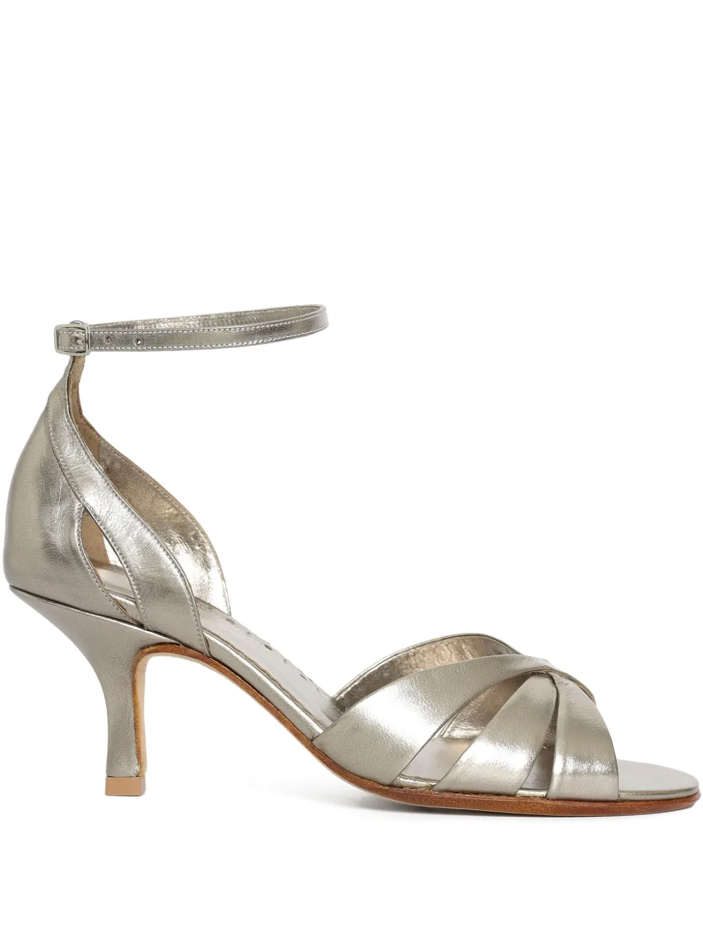 Sarah Chofakian Tunnel 55mm leather sandals | Grey | Image 1