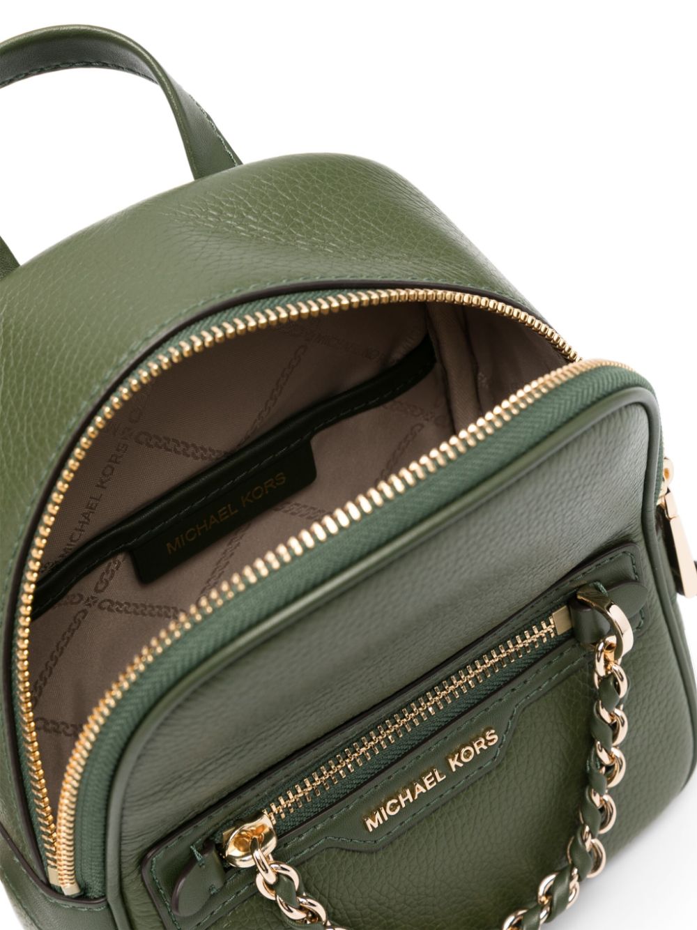 Shop Michael Michael Kors Elliot Leather Backpack In Green