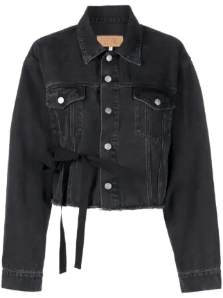 MARTIN MARGIELA MM6　デニムジャケット ブラック N170 MM6 Maison Margiela スプレッドカラー デニムジャケット