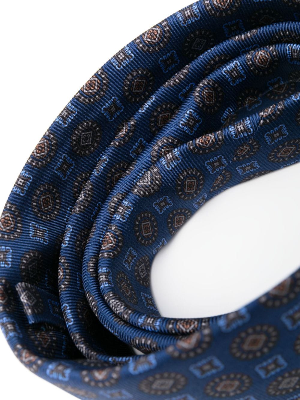 Kiton geometric-print tie - Blauw