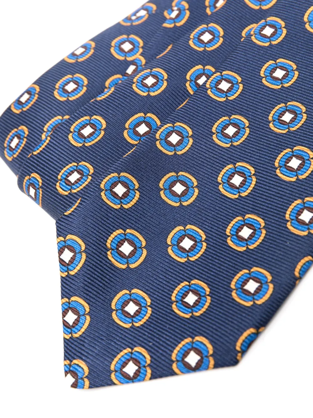 Kiton Stropdas met geometrisch patroon - Blauw
