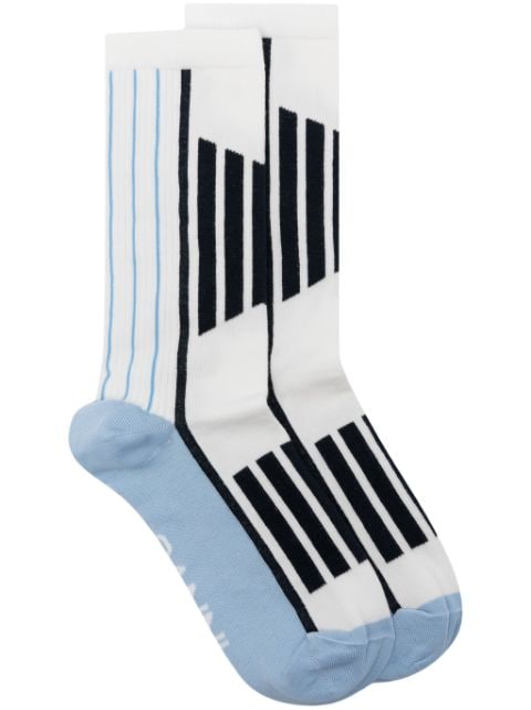 GANNI striped ribbed socks