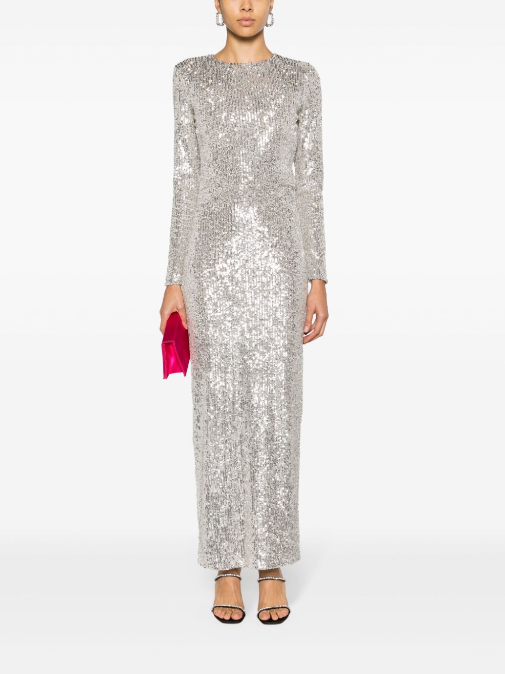 Ana Radu sequinned open-back maxi dress - Zilver