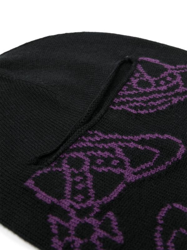 Orb-embroidered wool balaclava