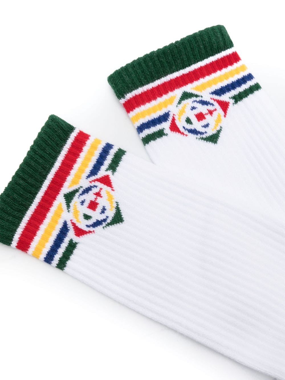 Casablanca logo-embroidered ribbed socks - Wit