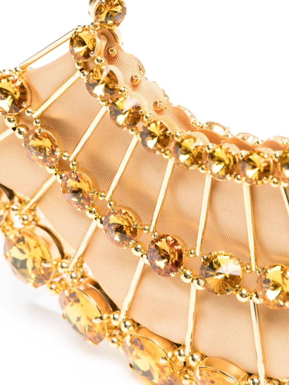 Shop Vanina Clochette Soubresaut Beaded Shoulder Bag In Gold