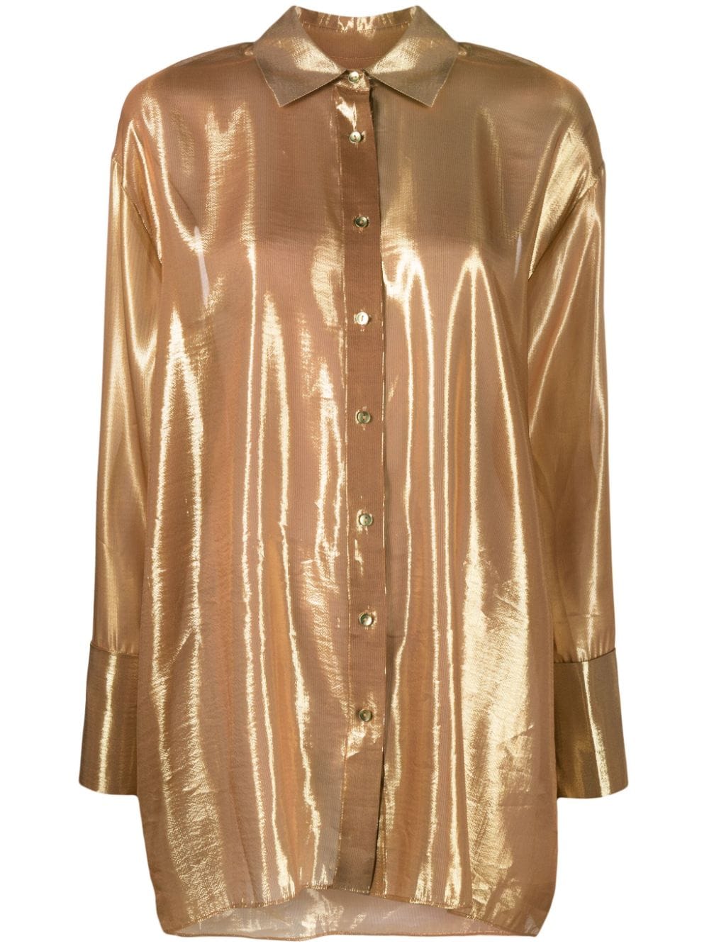 Shop Retroféte Romy Metallic Shirt In Gold