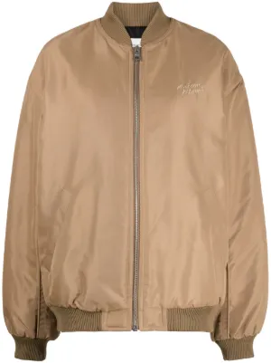 Maison Kitsuné Fox-patch Satin Bomber Jacket | Black