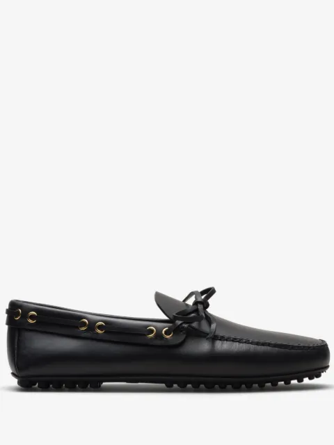 Car Shoe bow-detail leather driving shoes