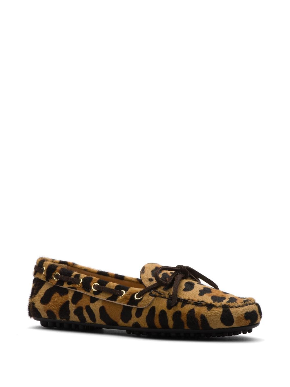 Shop Car Shoe Animalier-print Calf Hair Loafers In Brown