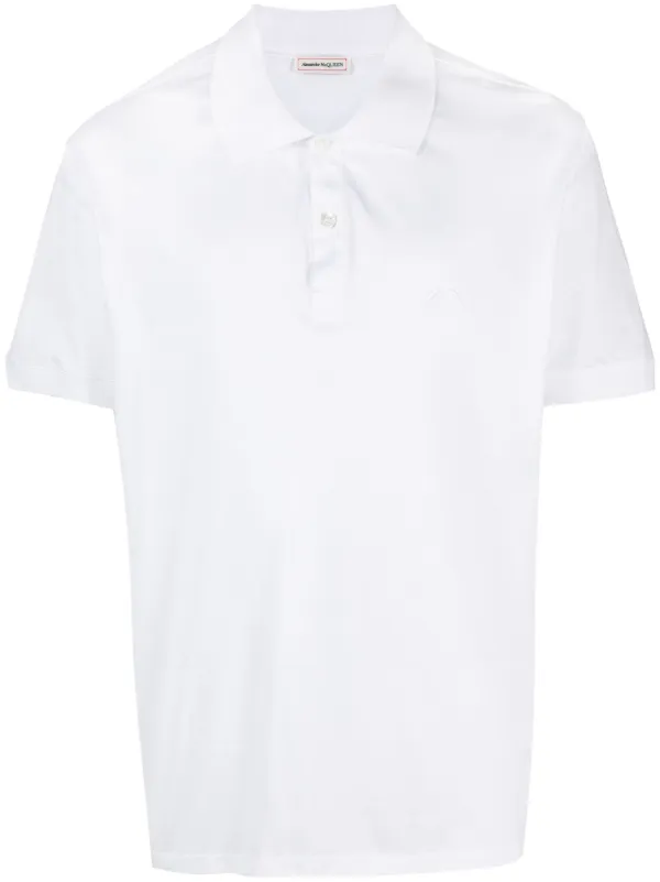 Alexander McQueen logo-embroidered Jersey Polo Shirt | White