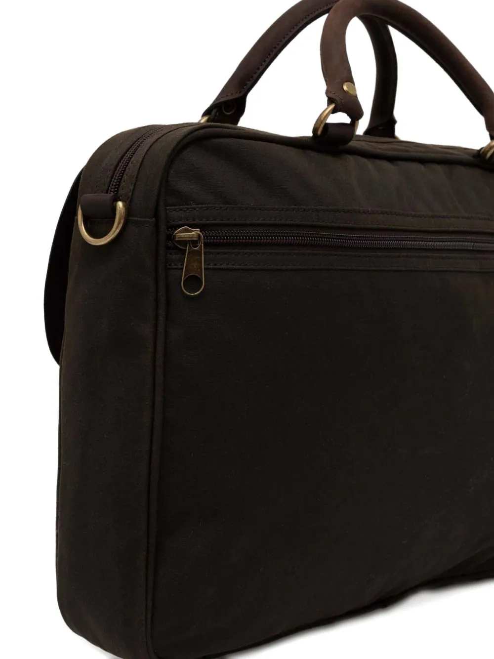 Barbour Waxed Cotton Briefcase In Brown