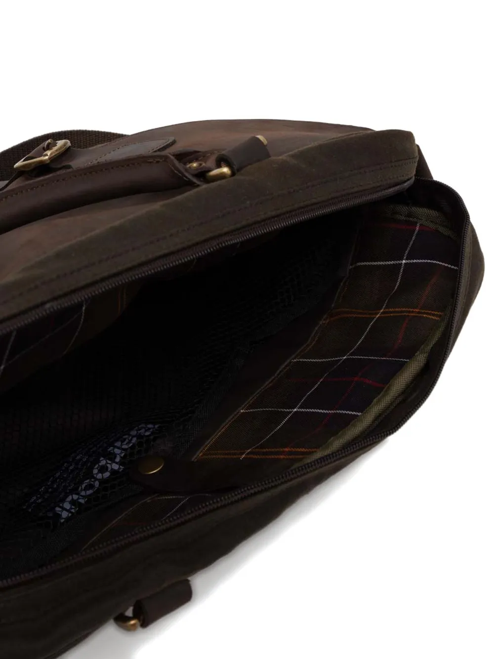 Barbour Waxed Cotton Briefcase In Brown