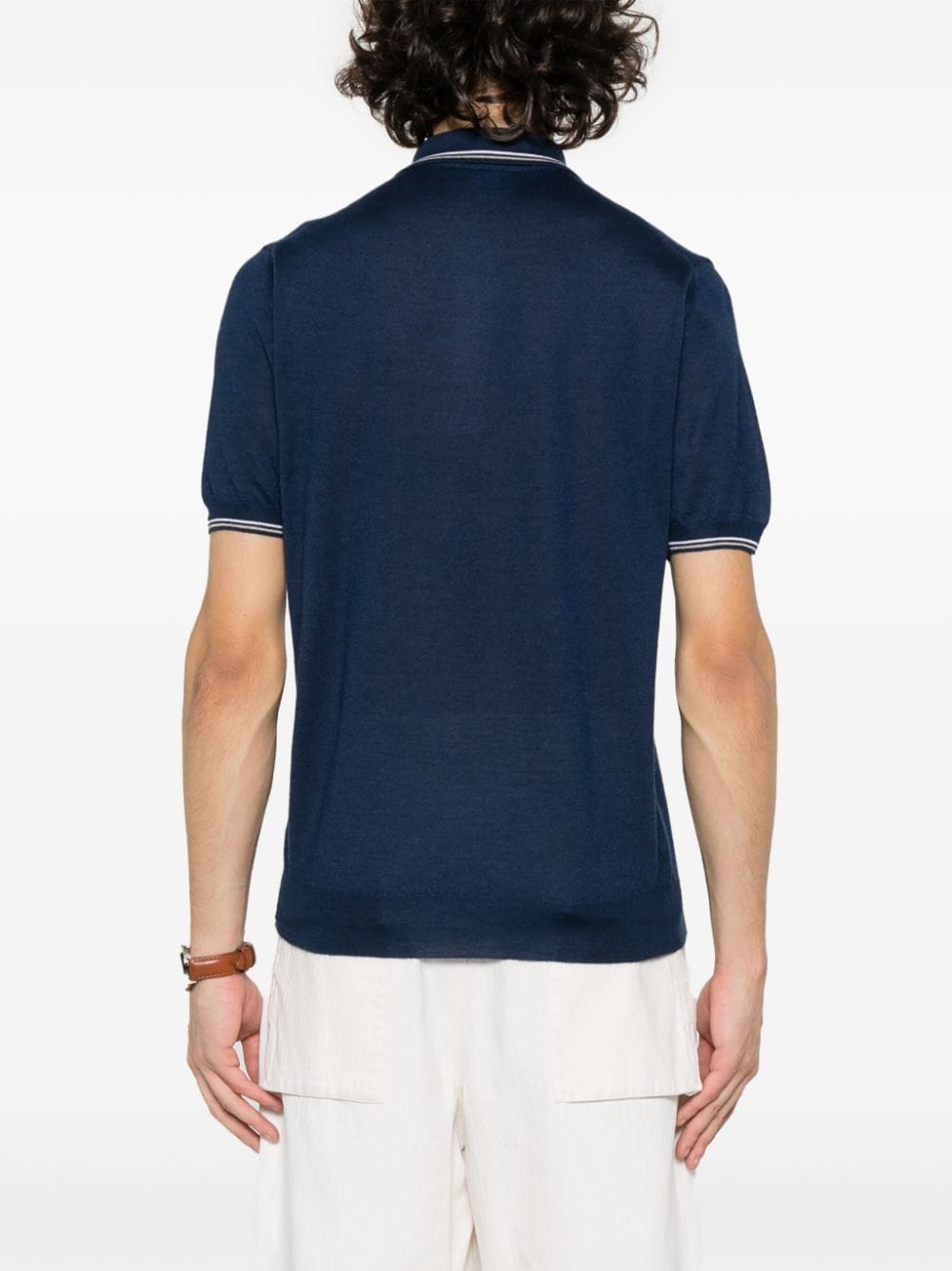 Shop Fedeli Eton Short-sleeve Polo Shirt In Blue
