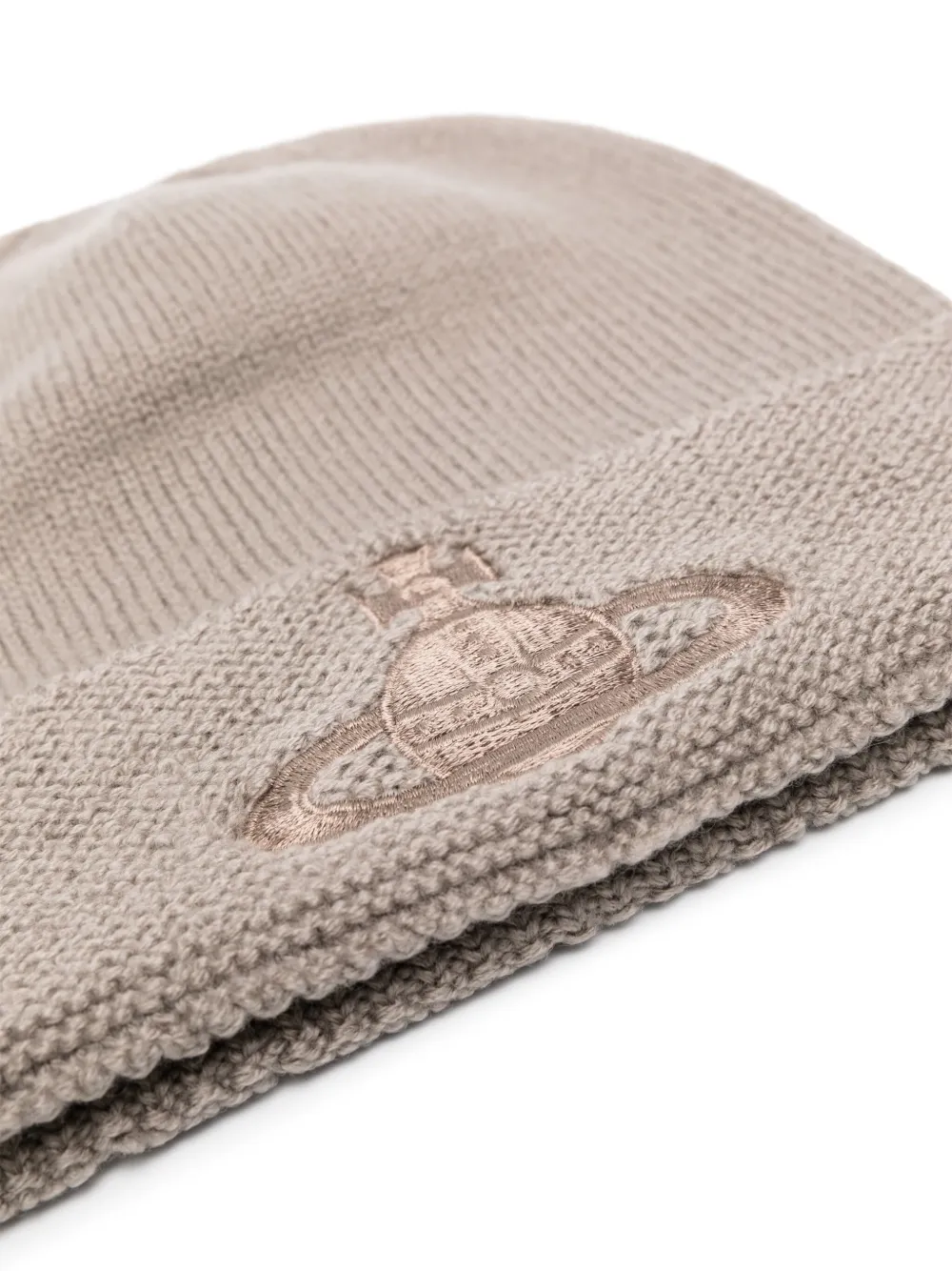 Vivienne Westwood Orb-embroidered wool beanie - Grijs