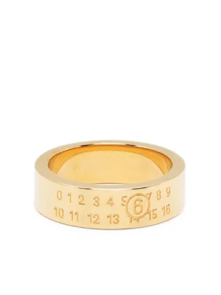 MM6 Maison Margiela Numeric Minimal polished-finish Ring | Gold 