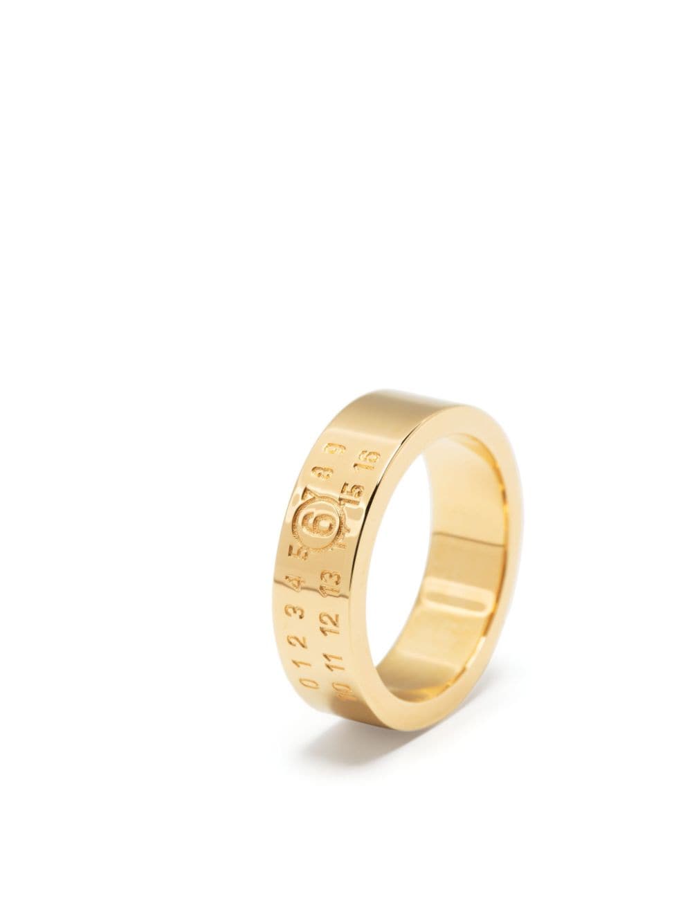 Shop Mm6 Maison Margiela Numeric Minimal Polished-finish Ring In Gold