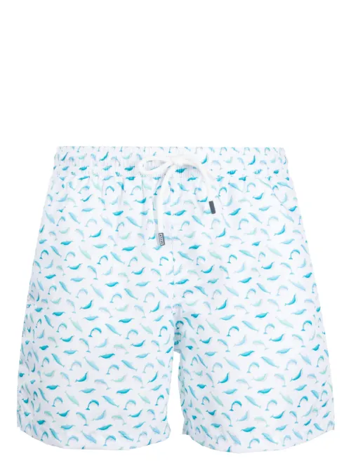 Short de bain à imprimé dauphin - Fedeli - Modalova