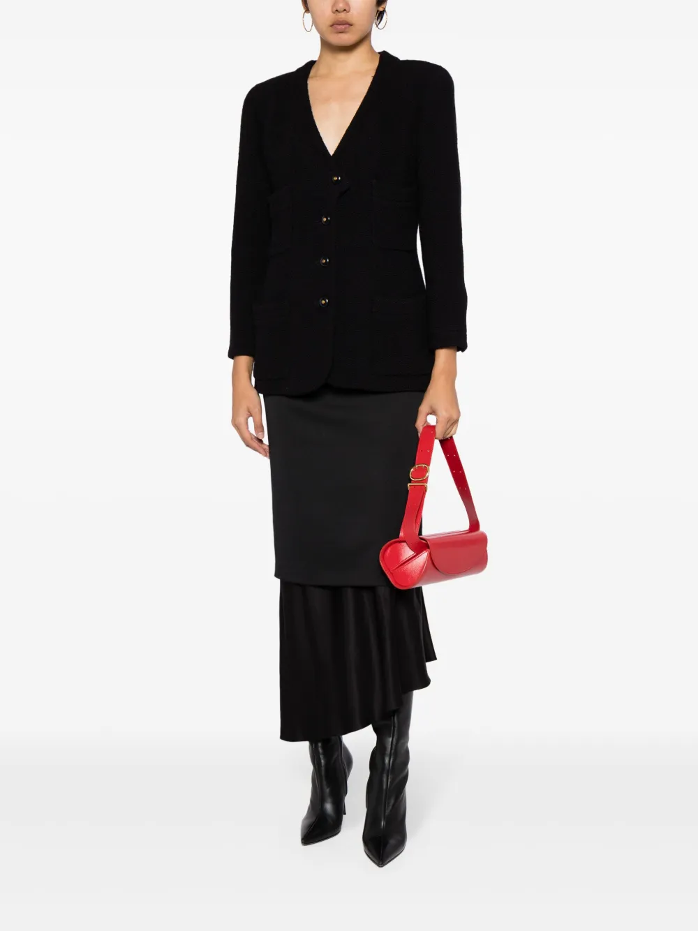 CHANEL Pre-Owned 1990s jack met enkele rij knopen - Zwart