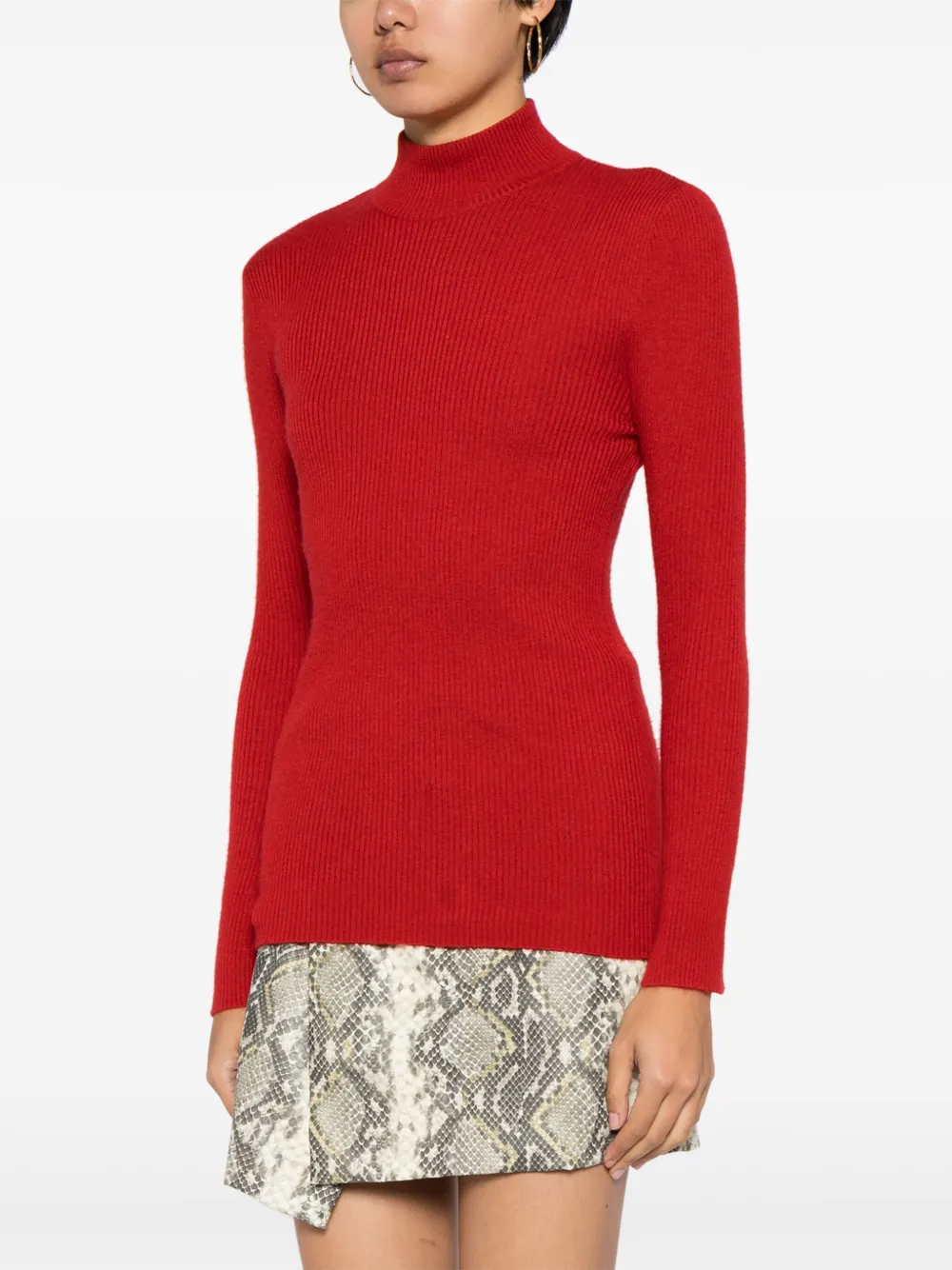 Pre-owned Chanel 1990s High-neck Cashmere Jumper In Red