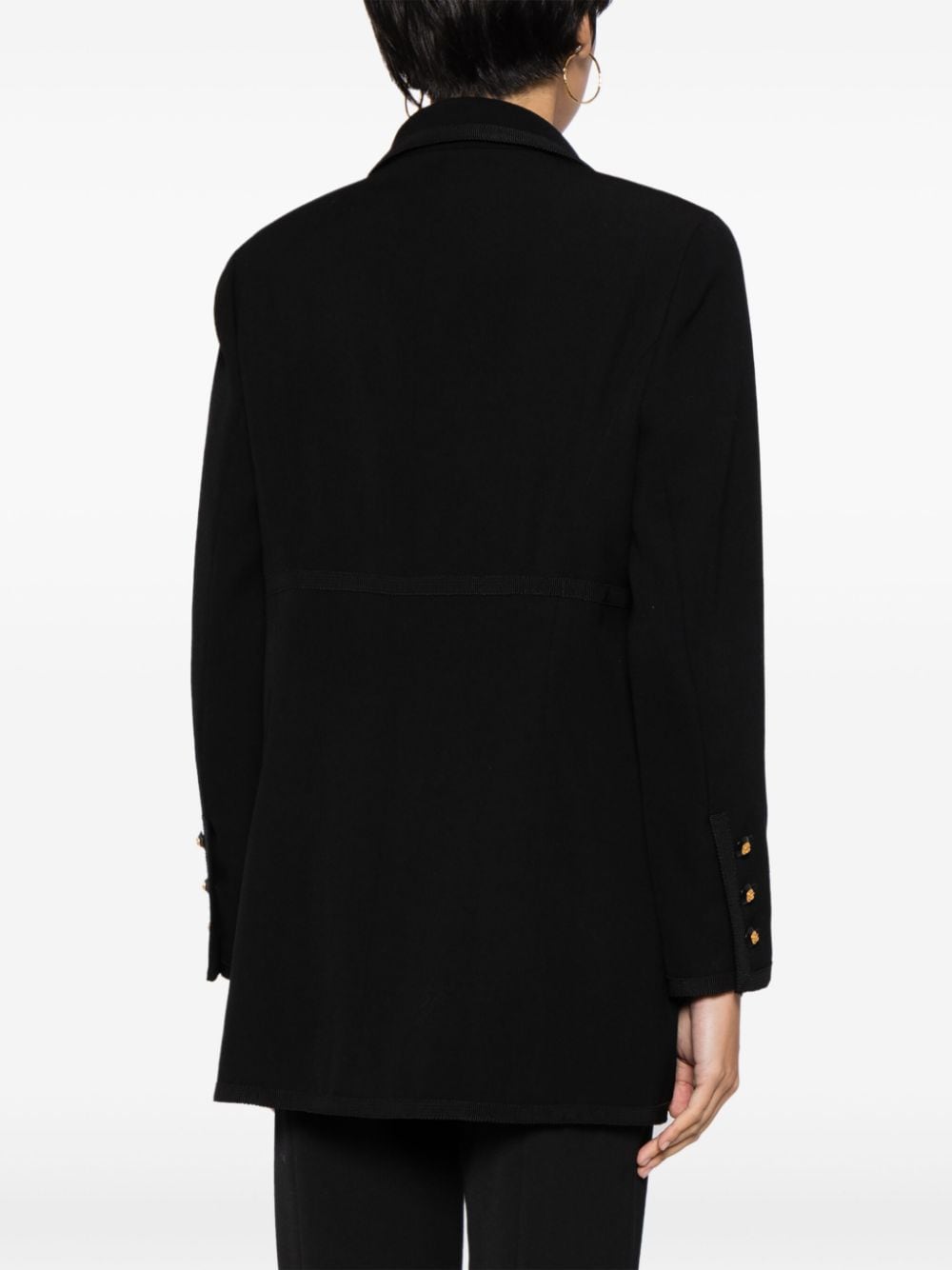 Pre-owned Chanel 双排扣羊毛夹克（1993年典藏款） In Black