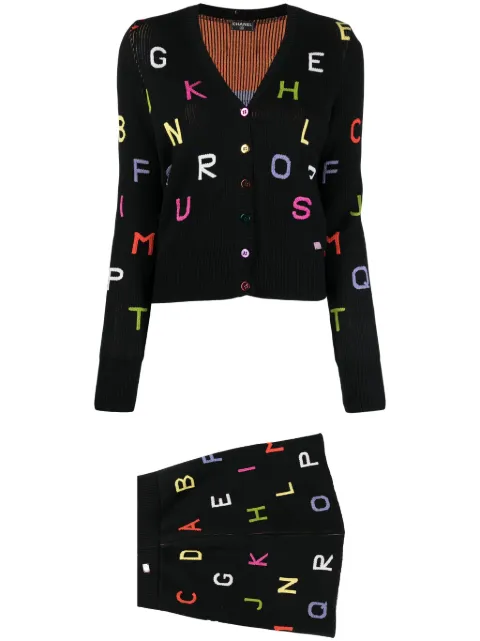CHANEL Pre-Owned 2001 Alphabet Knit set