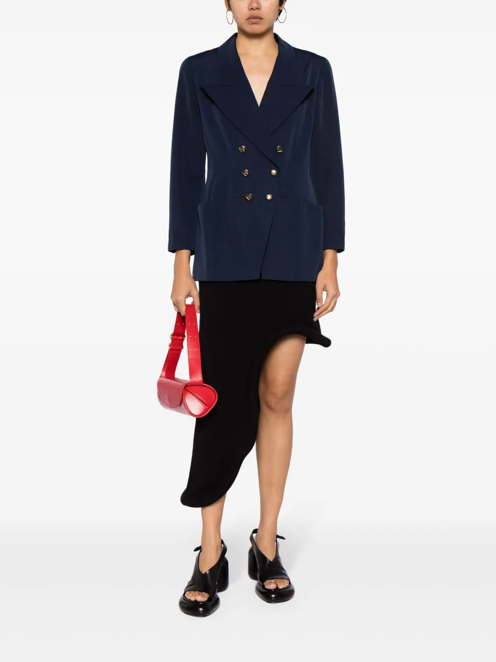 CHANEL Pre-Owned 1990s pre-owned blazer met dubbele rij knopen - Blauw